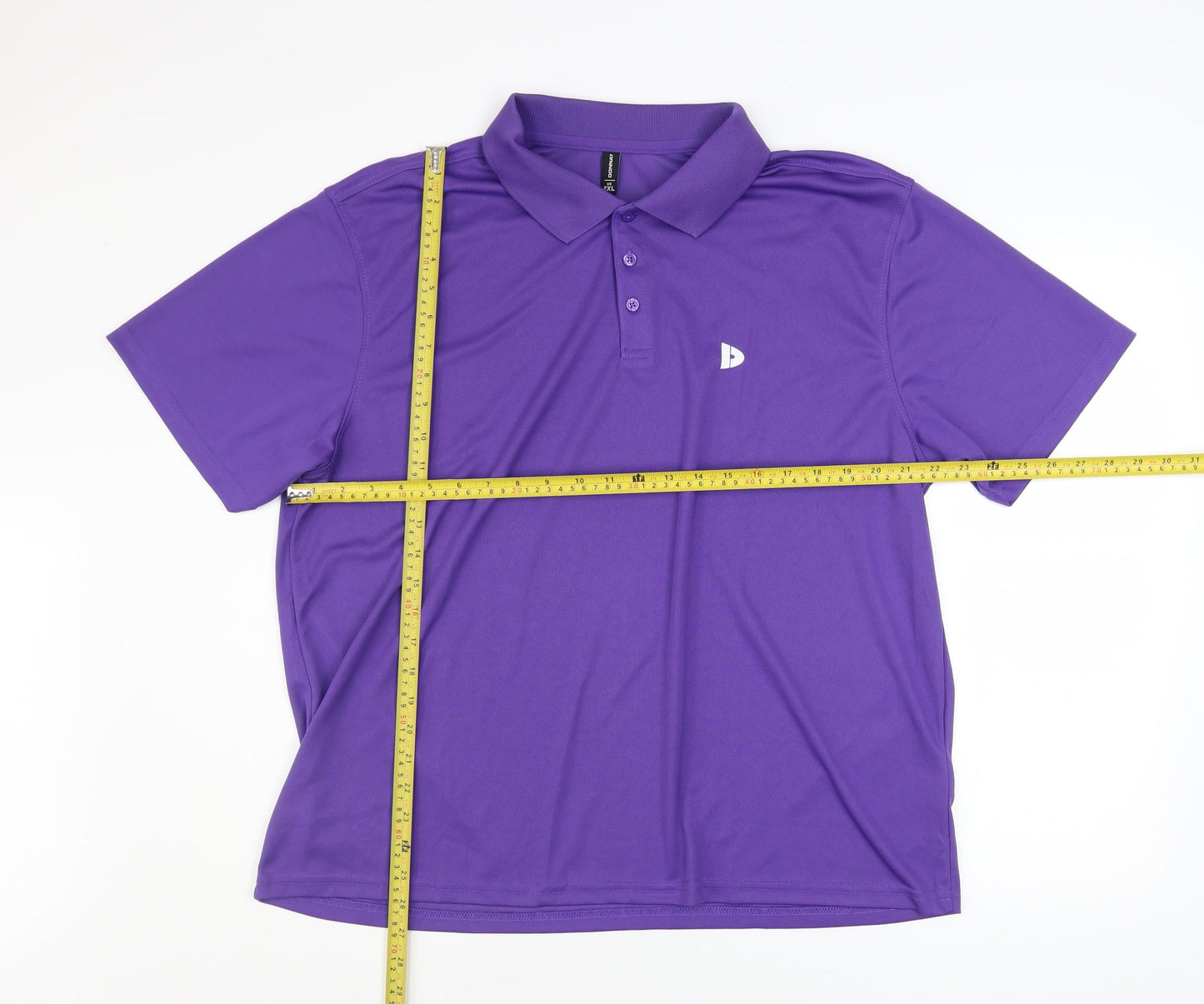 Donnay Mens Purple 2XL Polo Shirt Short Sleeve Moisture Wicking Activewear Top