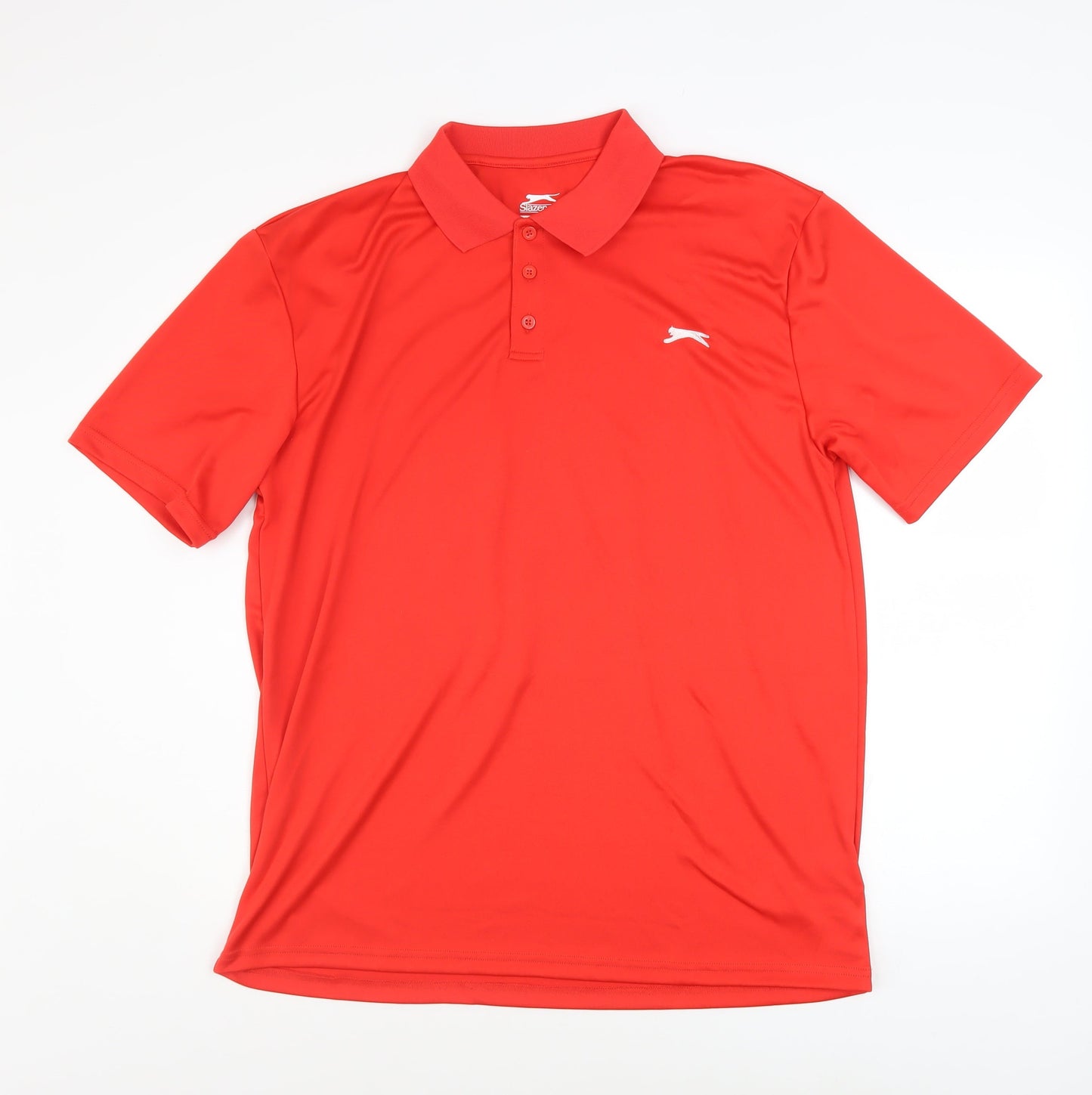 Slazenger Men's Red Polo Shirt L Moisture Wicking Sports Top