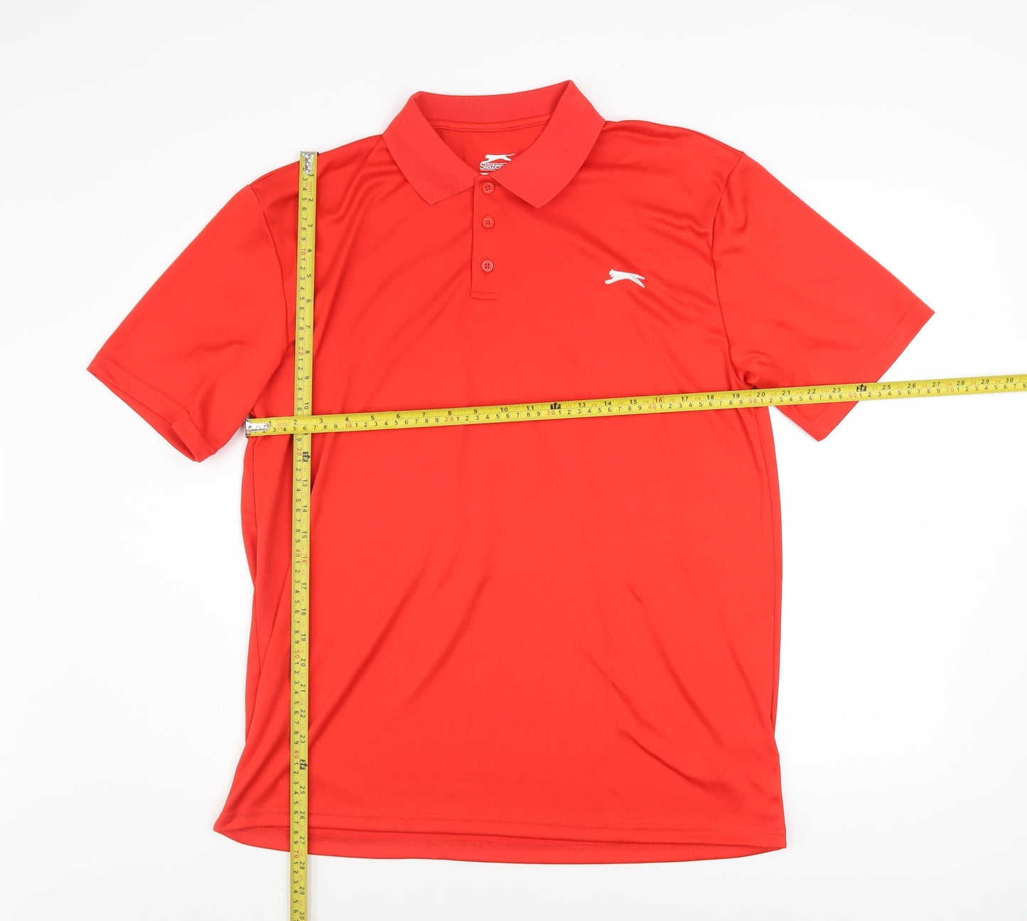 Slazenger Men's Red Polo Shirt L Moisture Wicking Sports Top