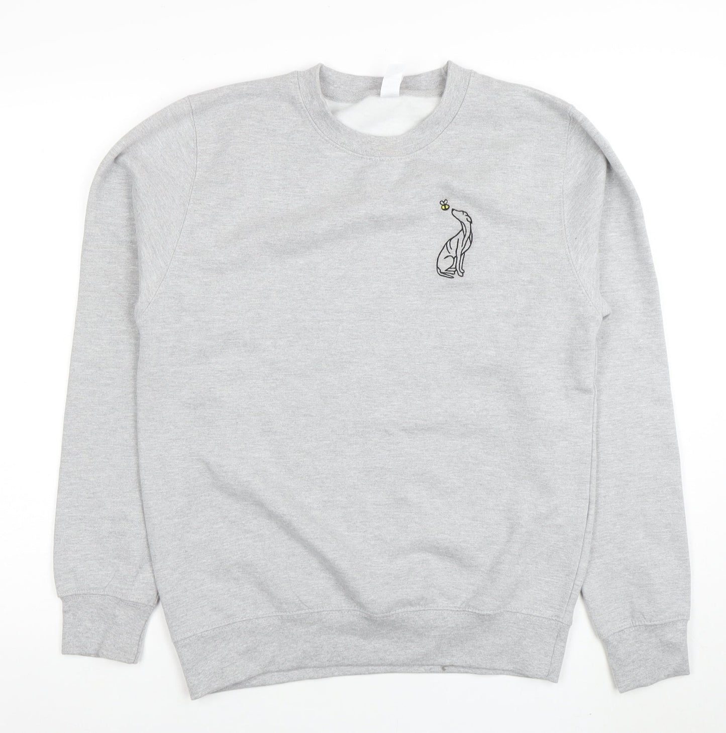Just Hoods AWDis Women Grey Embroidered Pullover Sweatshirt Size S
