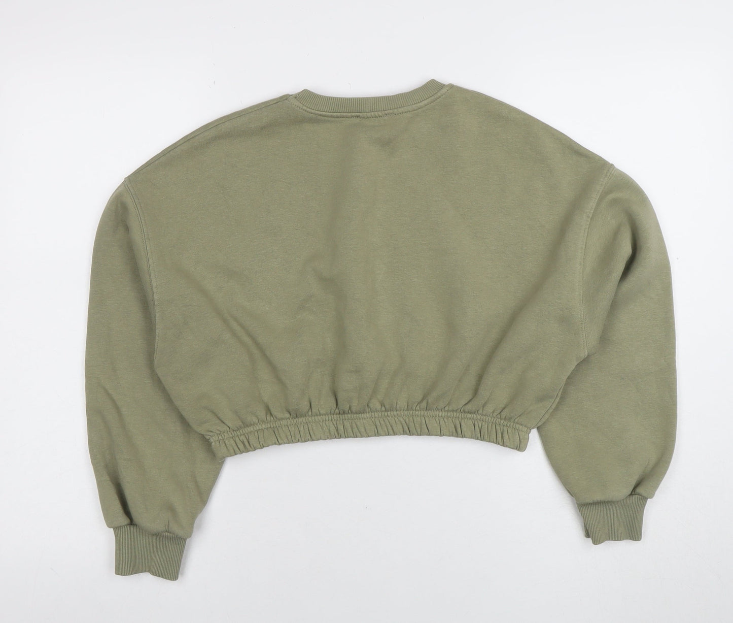 New Look Petite Womens Green Size 6 Cropped Pullover Sweatshirt