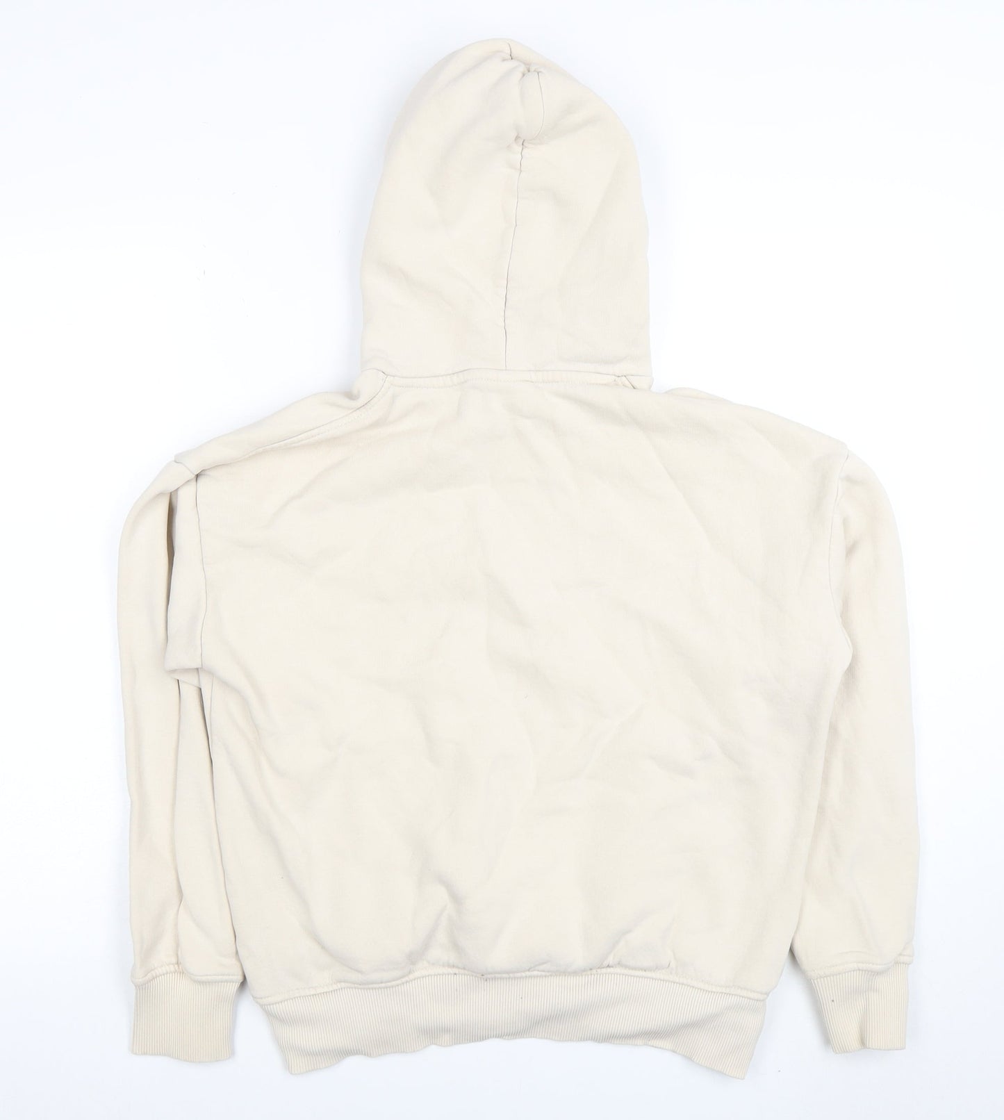ZARA Women Beige Pullover Hoodie 65% Cotton 35% Polyester Size M