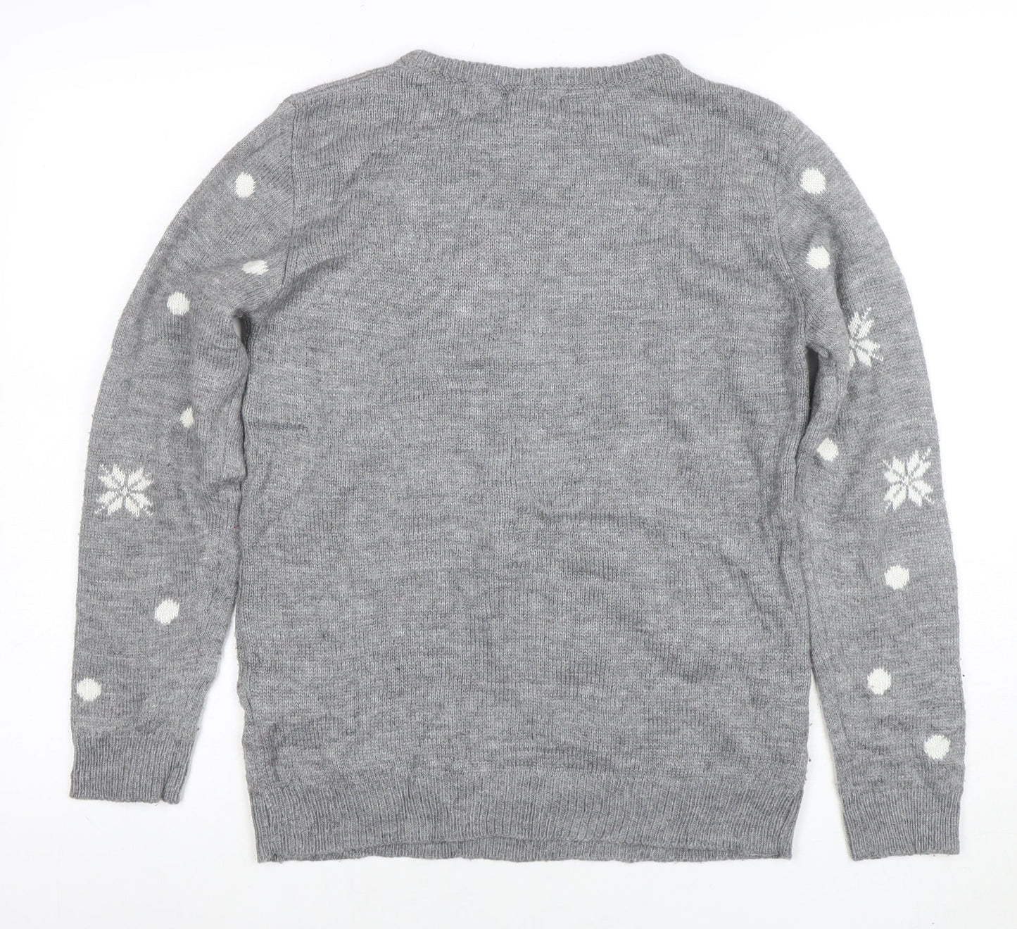 Primark Boys Grey Christmas Snowman Pullover Jumper 12-13 Years