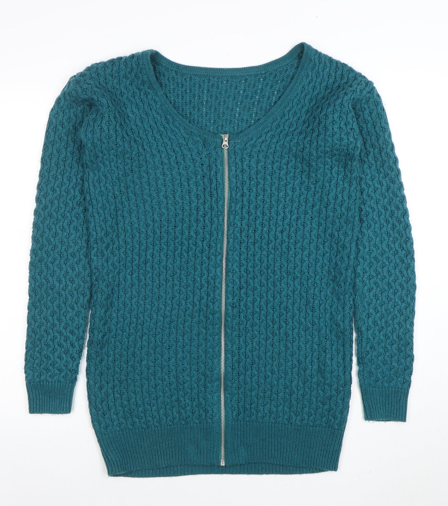 ASOS Women Blue Cable-Knit Full Zip Jumper Size 10