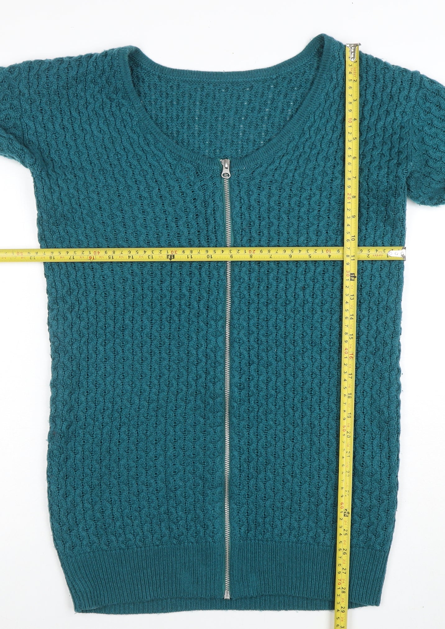 ASOS Women Blue Cable-Knit Full Zip Jumper Size 10