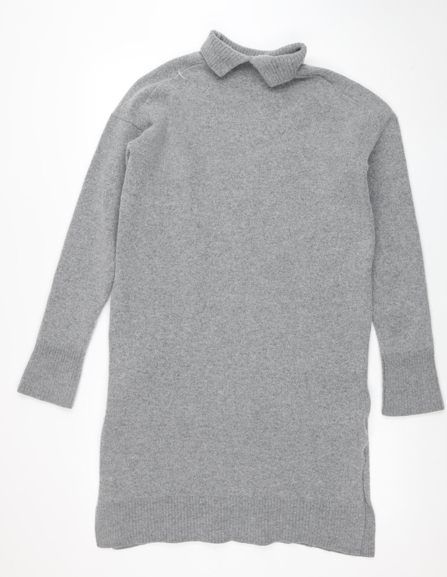 Arket Women's Grey Roll Neck Wool Jumper Size S