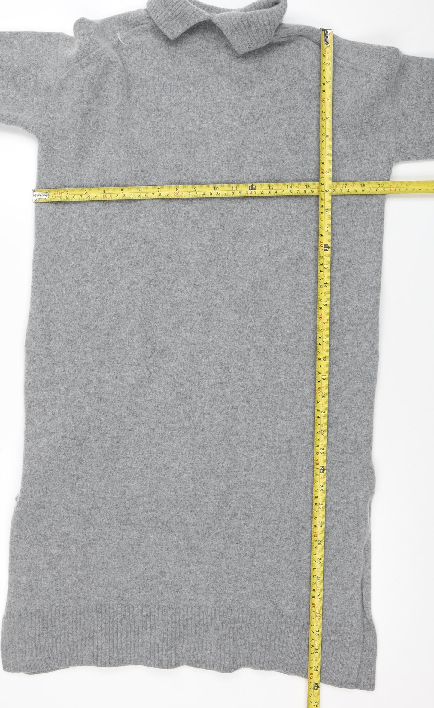 Arket Women's Grey Roll Neck Wool Jumper Size S