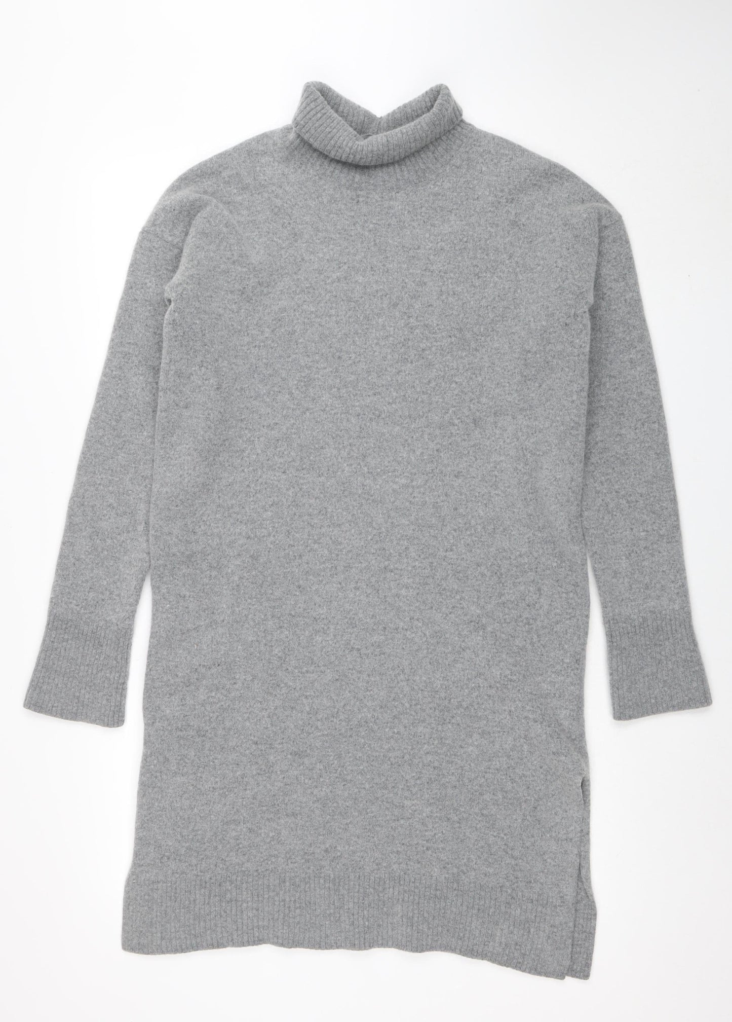 Arket Women's Grey Roll Neck Wool Jumper Size S