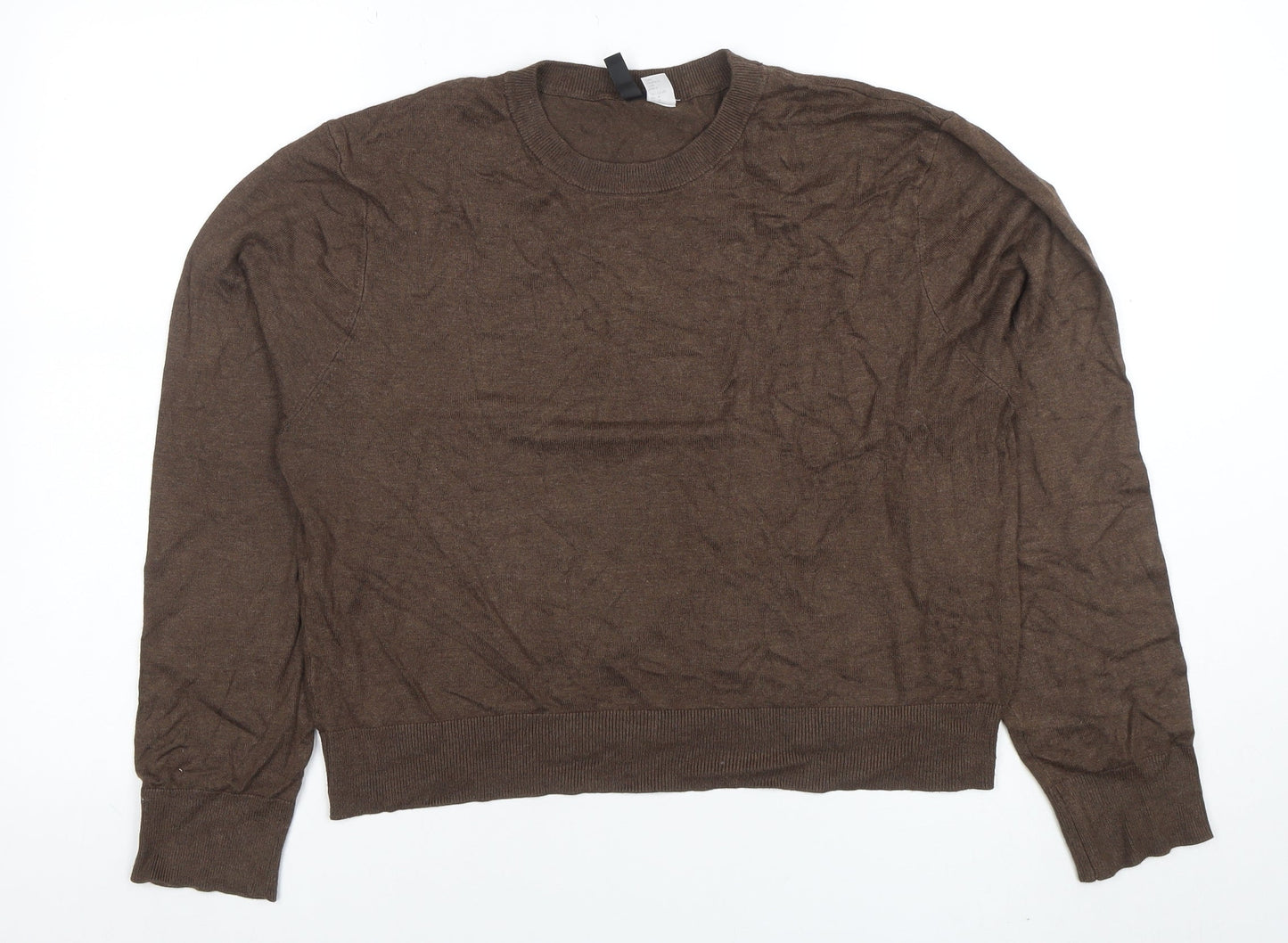 H&M Divided Women's Brown Crew Neck Knit Jumper Size M