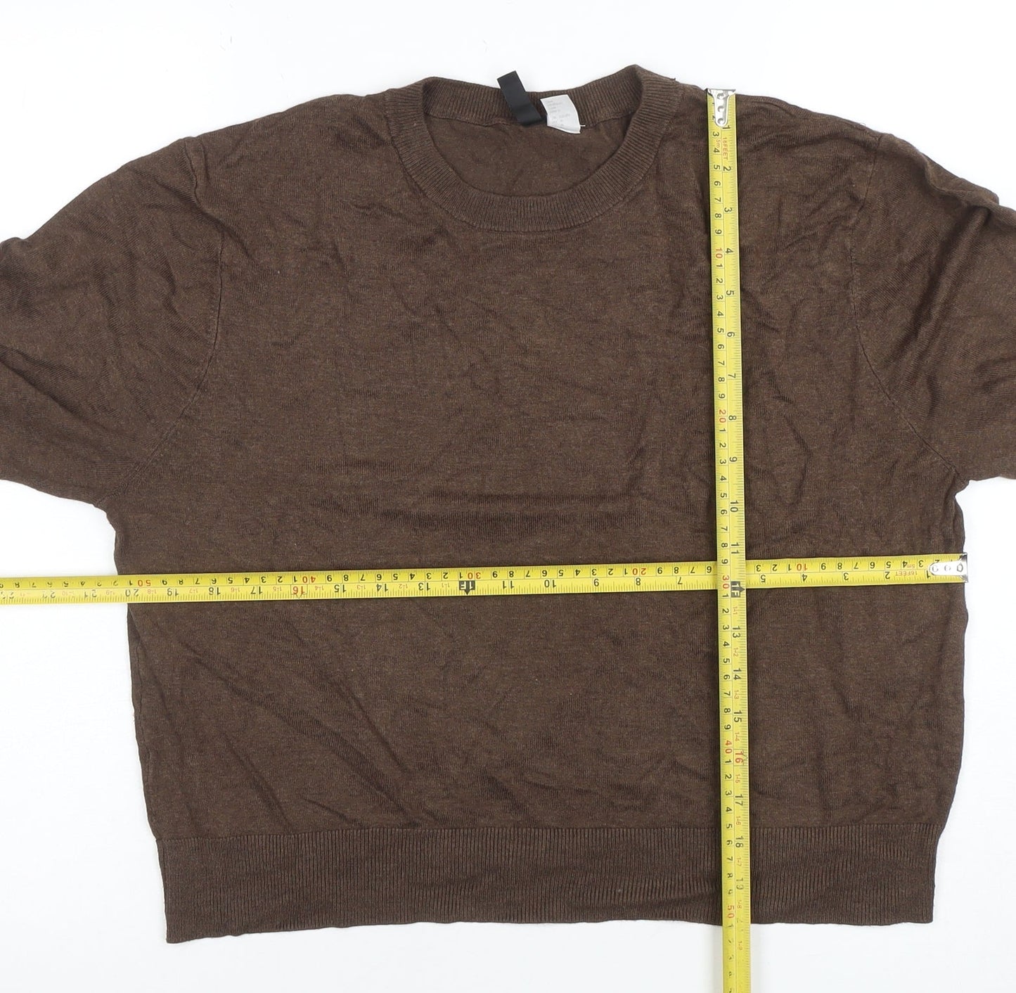 H&M Divided Women's Brown Crew Neck Knit Jumper Size M