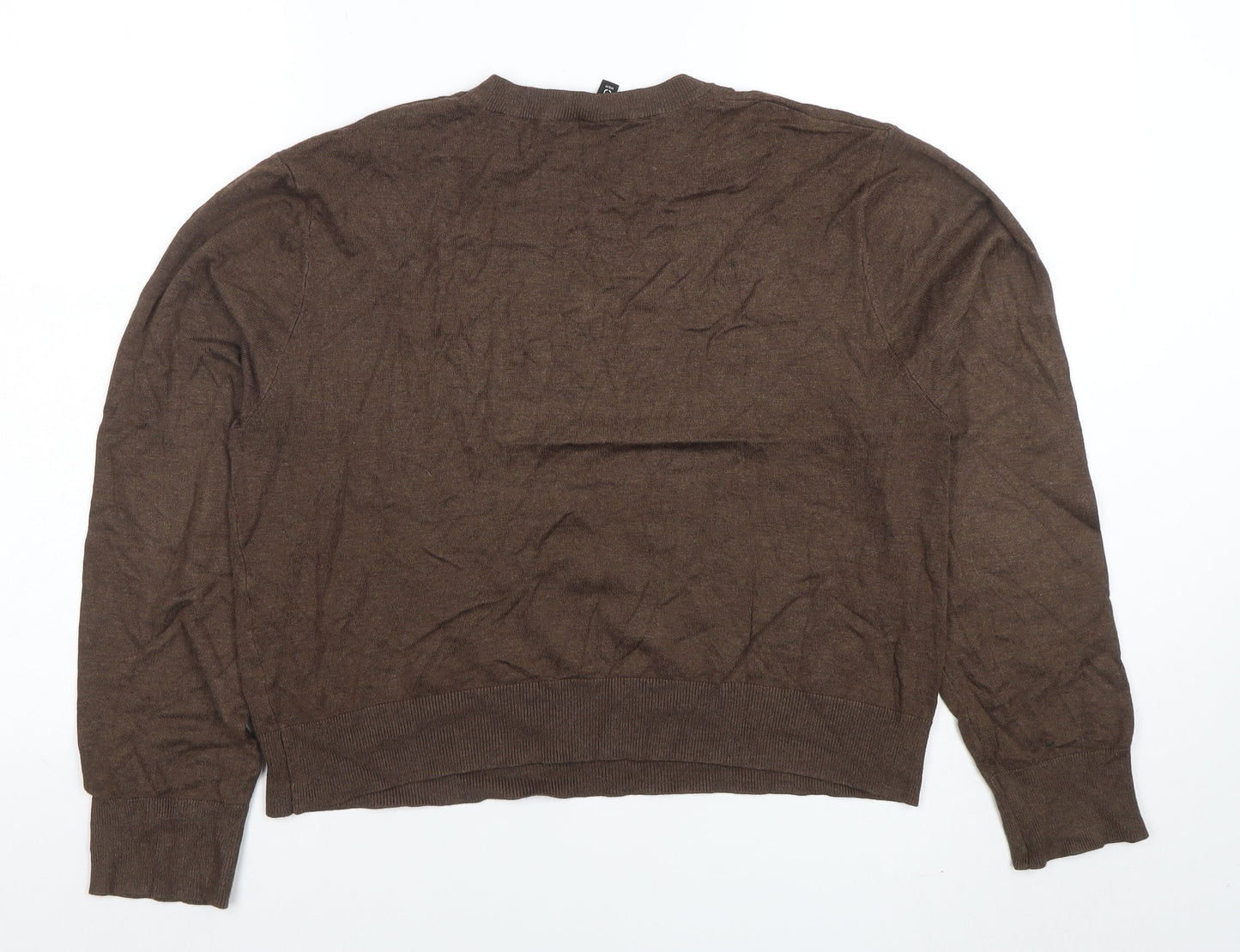 H&M Divided Women's Brown Crew Neck Knit Jumper Size M
