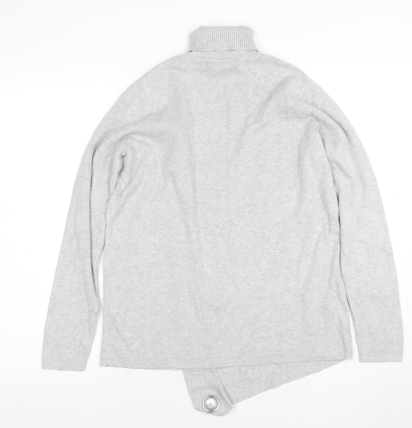 Wallis Women’s Grey Roll Neck Long Sleeve Asymmetric Jumper UK 12
