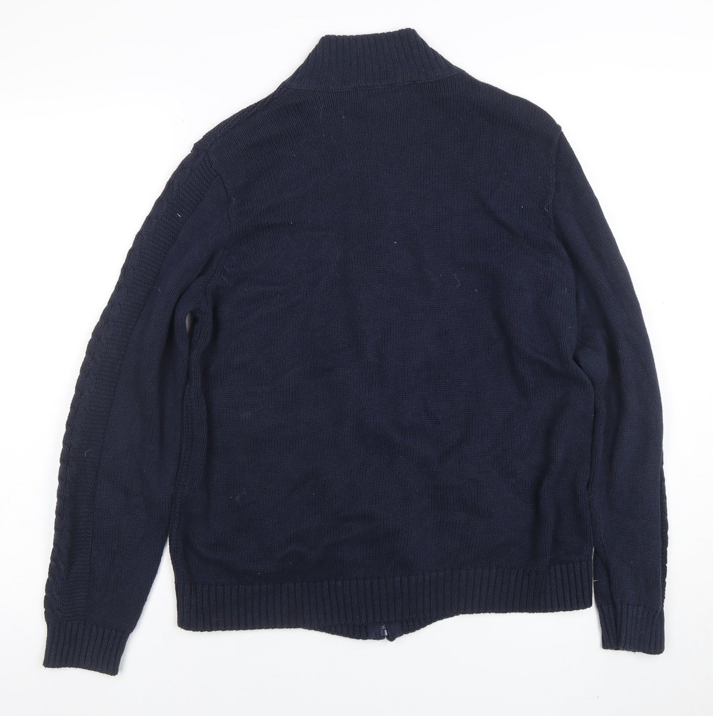 ISLE Essentials Women's Blue Full Zip Cotton Cardigan M