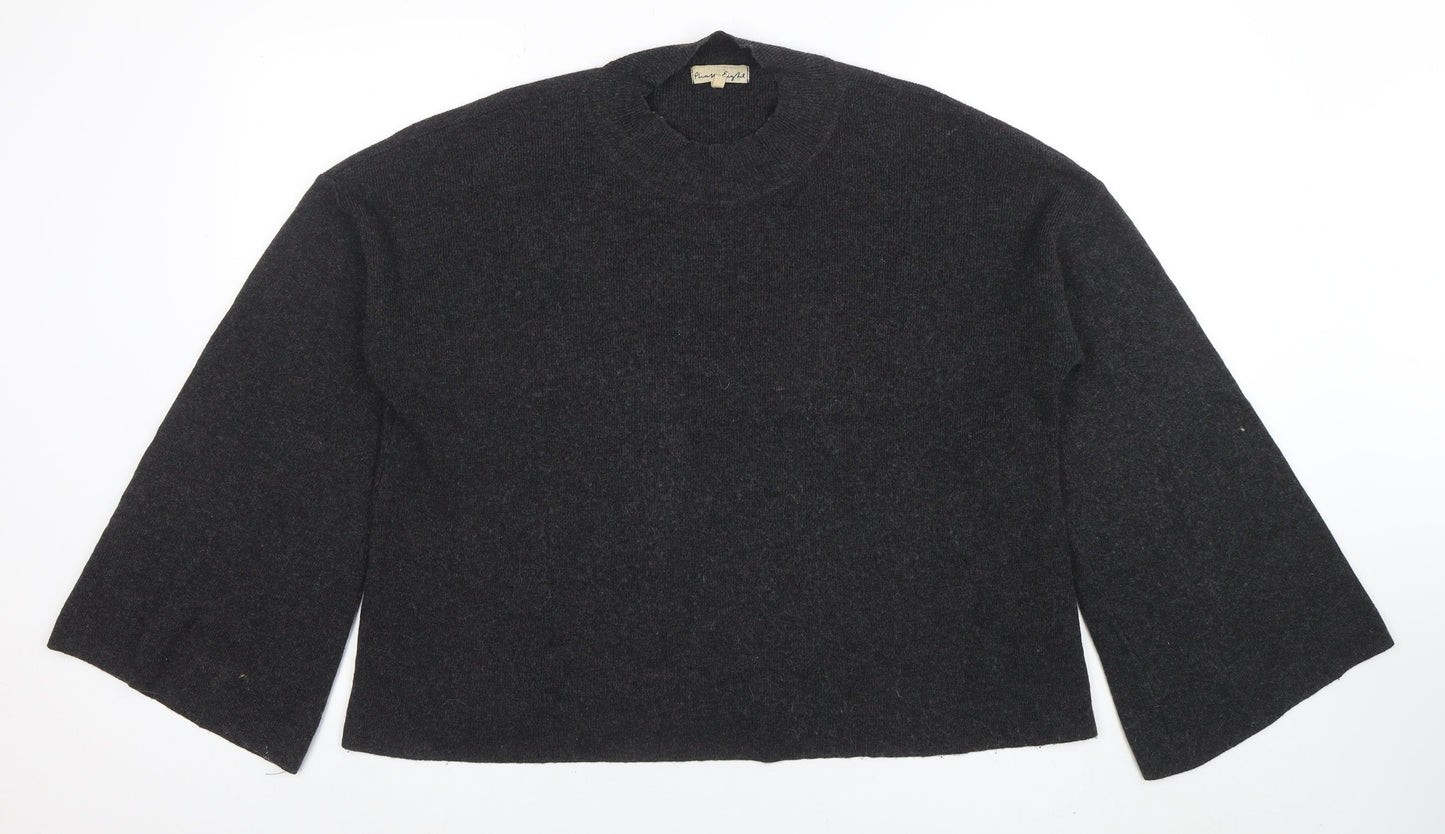 Brora Women's Grey Crew Neck Wool Cashmere Jumper Size L
