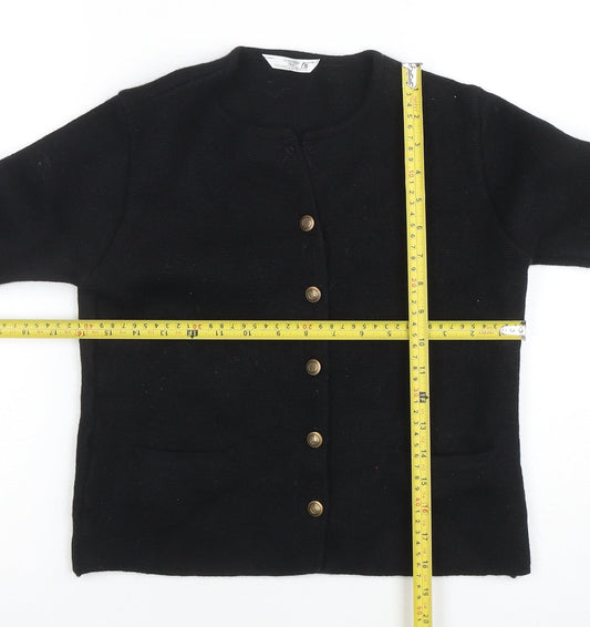 Marks and Spencer Women’s Black Merino Wool Blend Button Cardigan UK 10