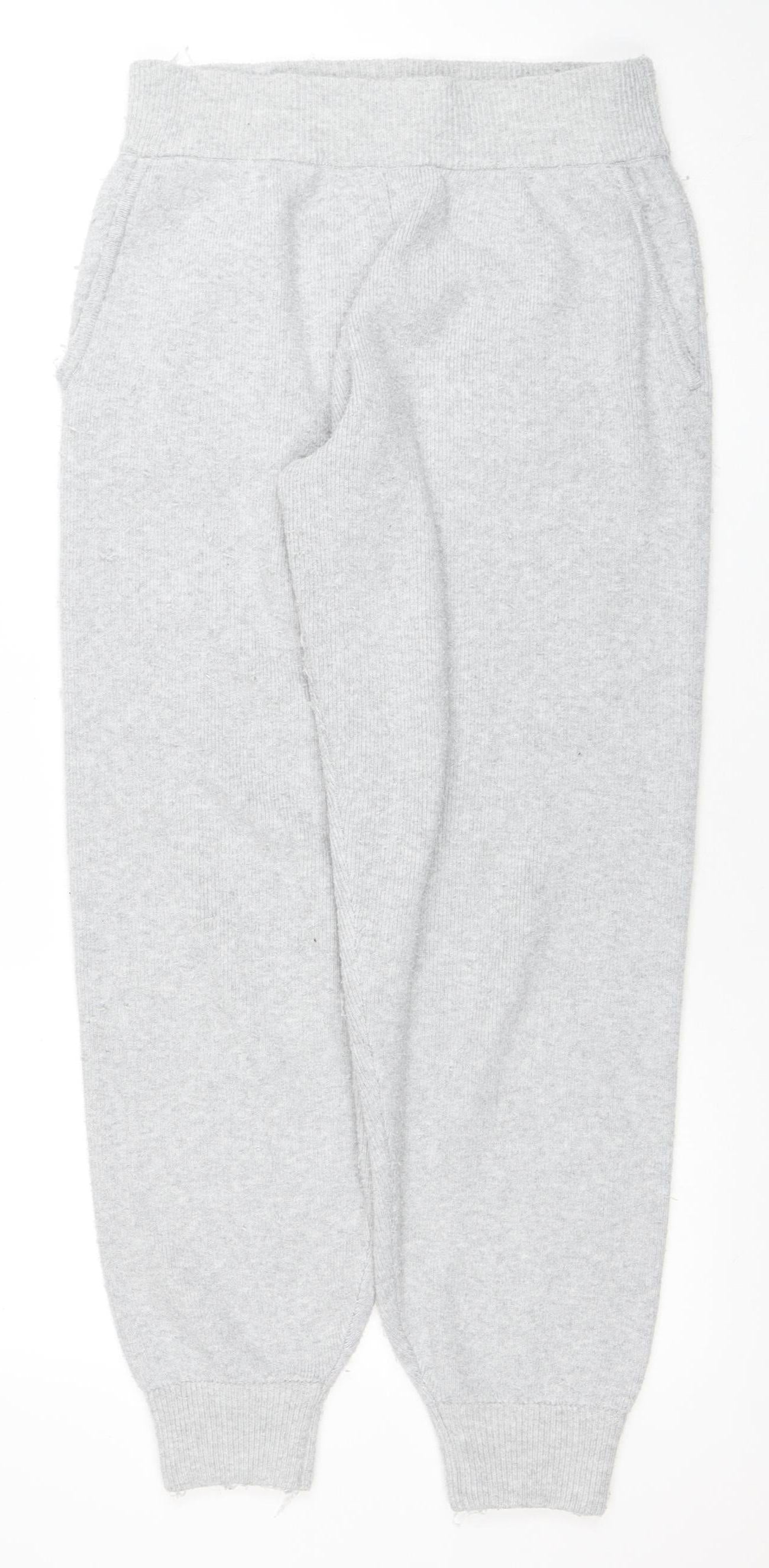 Jack Wills Womens Grey Wool Knit Jogger Trousers UK 12