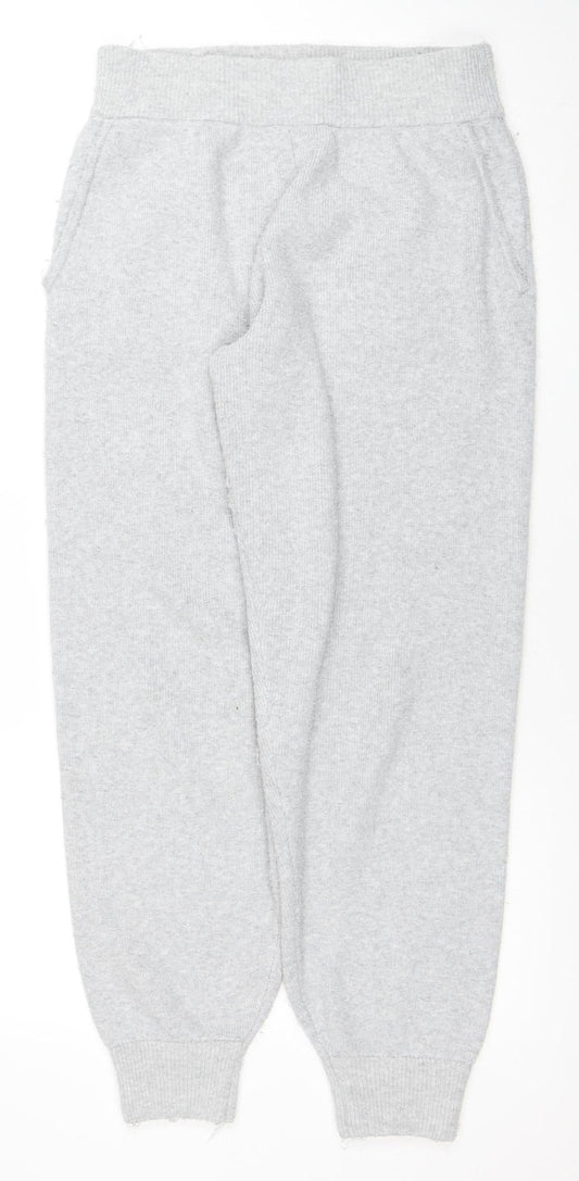 Jack Wills Womens Grey Wool Knit Jogger Trousers UK 12