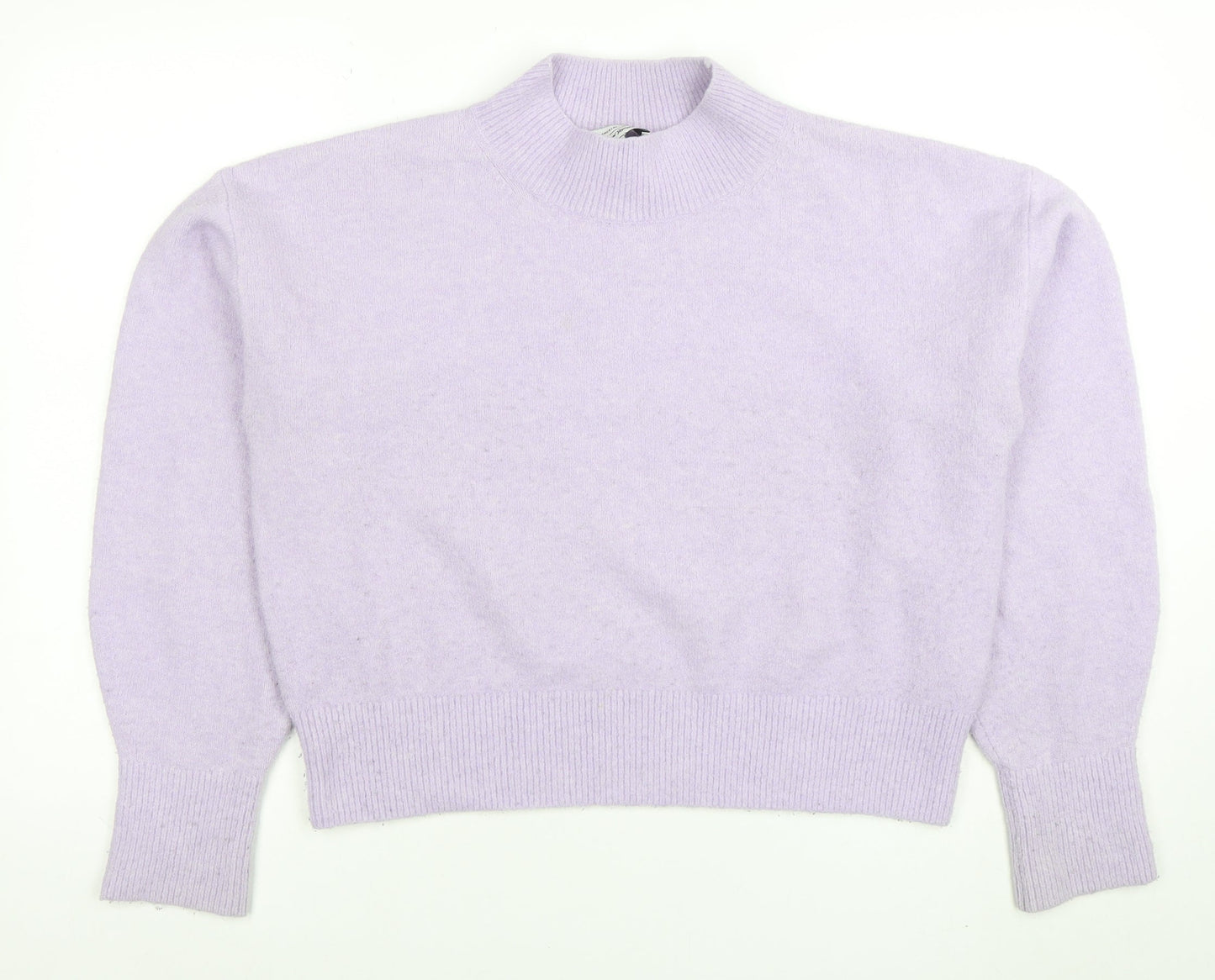 & Other Stories Women Purple Wool Blend Mock Neck Jumper Size 12