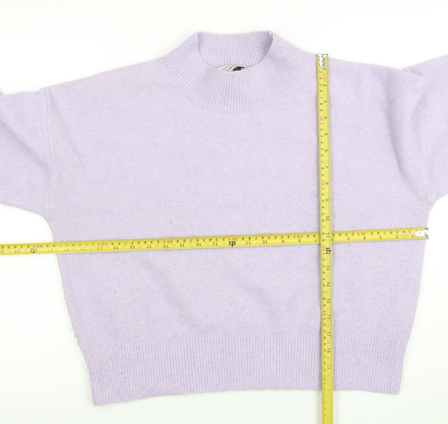 & Other Stories Women Purple Wool Blend Mock Neck Jumper Size 12
