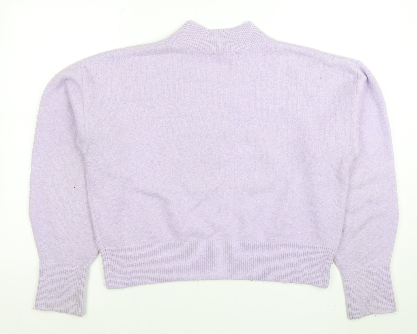& Other Stories Women Purple Wool Blend Mock Neck Jumper Size 12