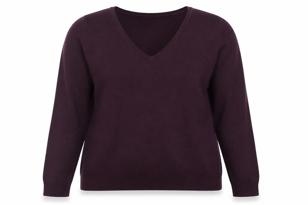 TU Women’s Purple V-Neck Acrylic Knit Jumper Size 14