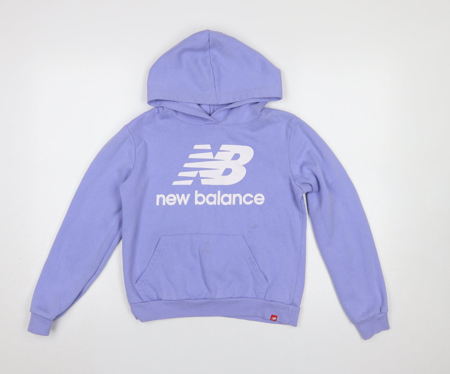 New Balance Girls Purple Pullover Hoodie L (14-15 Years) Logo Sportswear