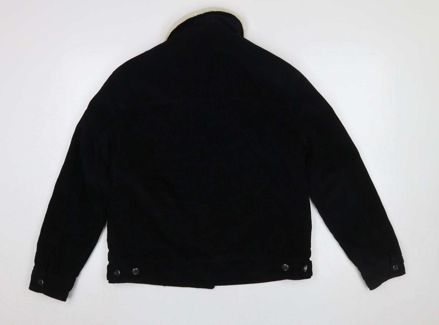 Bershka Women's Black Corduroy Sherpa Lined Jacket Size 12