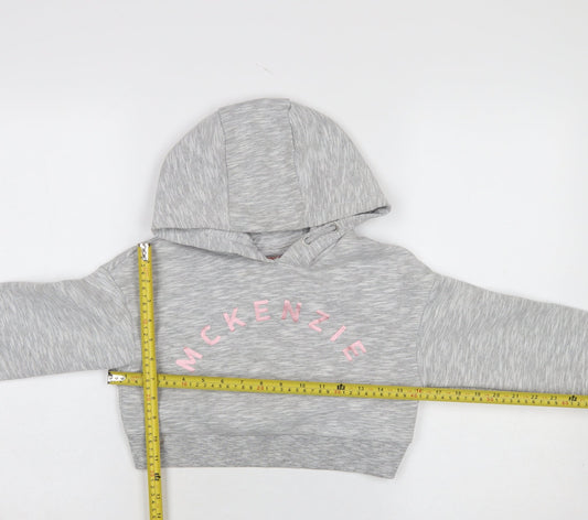 McKenzie Girls Grey Hooded Cropped Pullover Hoodie 10-12 Years
