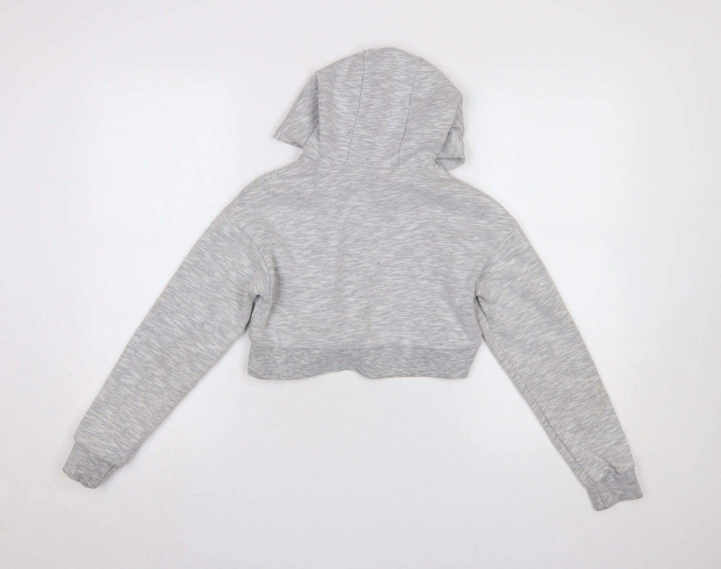 McKenzie Girls Grey Hooded Cropped Pullover Hoodie 10-12 Years