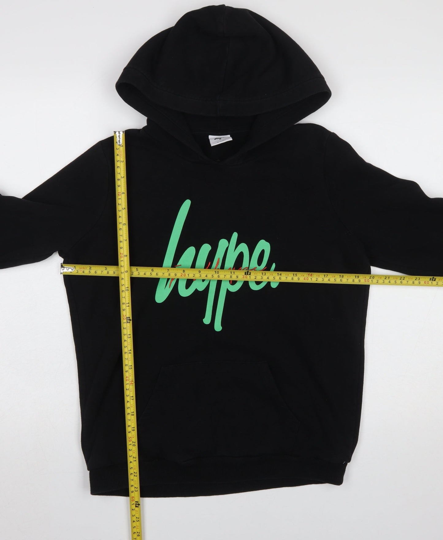 Hype Boys Black 14 Years Pullover Hoodie Graphic Print Cotton Blend