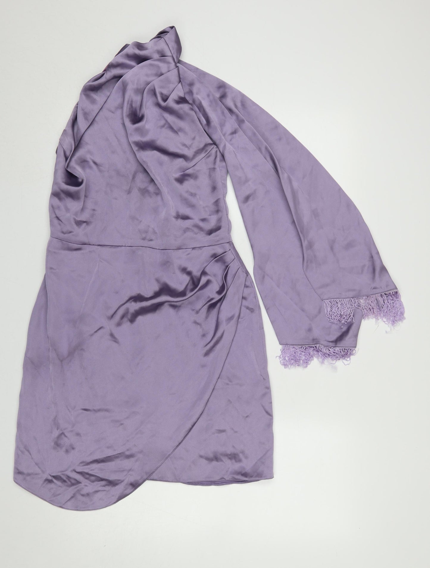 Folkster Women’s Purple Satin Wrap Dress Size S Party Elegant