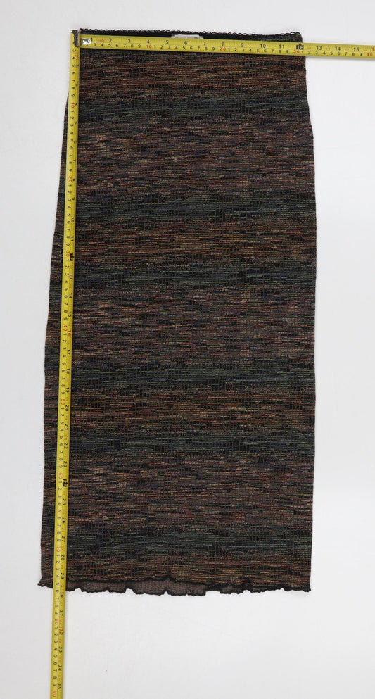 Pull&Bear Teen Department Multicoloured Knit Midi Skirt S