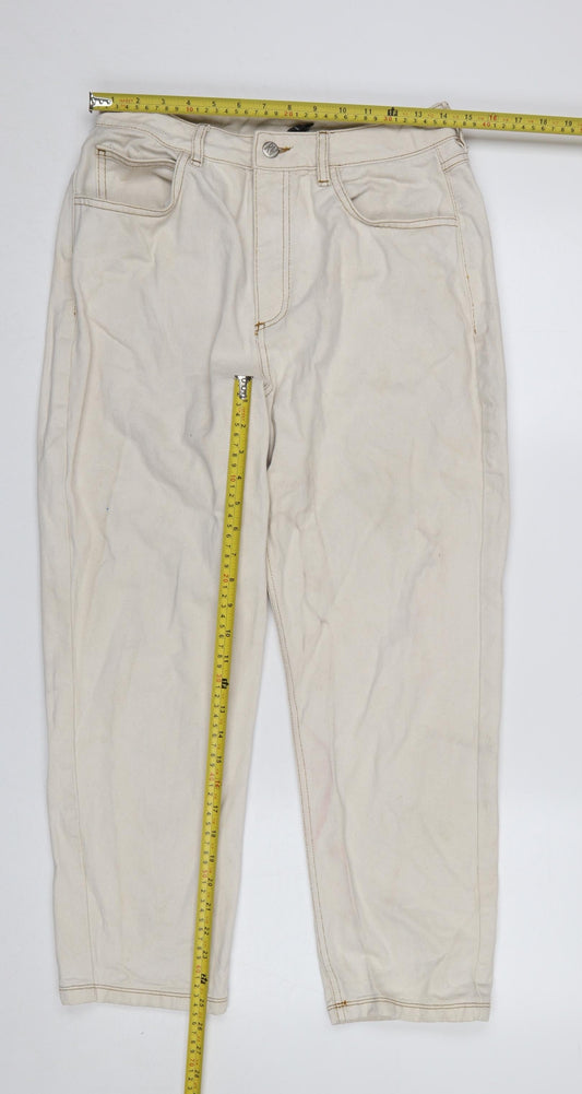 Reclaimed Vintage Women's Beige High Rise Mom Jeans Size 12