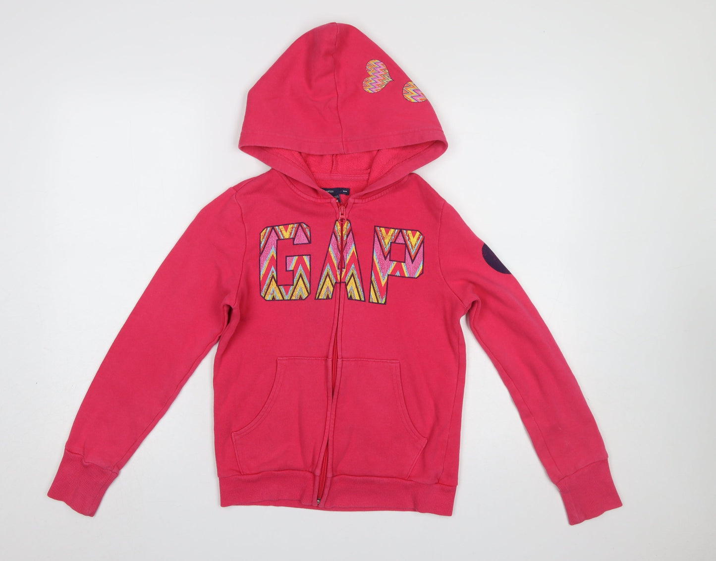 GAP Girls Pink Full Zip Logo Hoodie XL 12-13 Years Cotton Blend