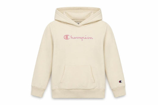 Champion Girls Beige Cotton Blend Pullover Hoodie Medium 9-10 Years