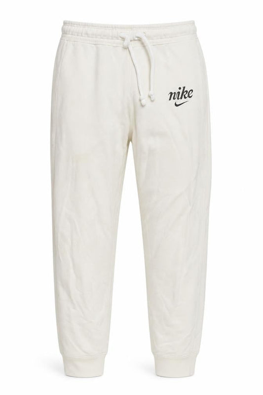 Nike Women Ivory Cotton Jogger Trousers S Regular Fit