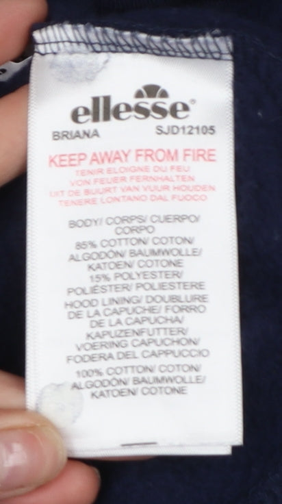 Ellesse Girls Blue White Pink 1/2 Zip Colourblock Hoodie 13-14 Years