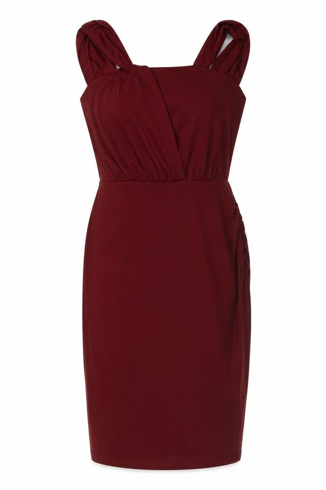 Wild Pony Women's Red Bodycon Sleeveless Knee Length Dress L