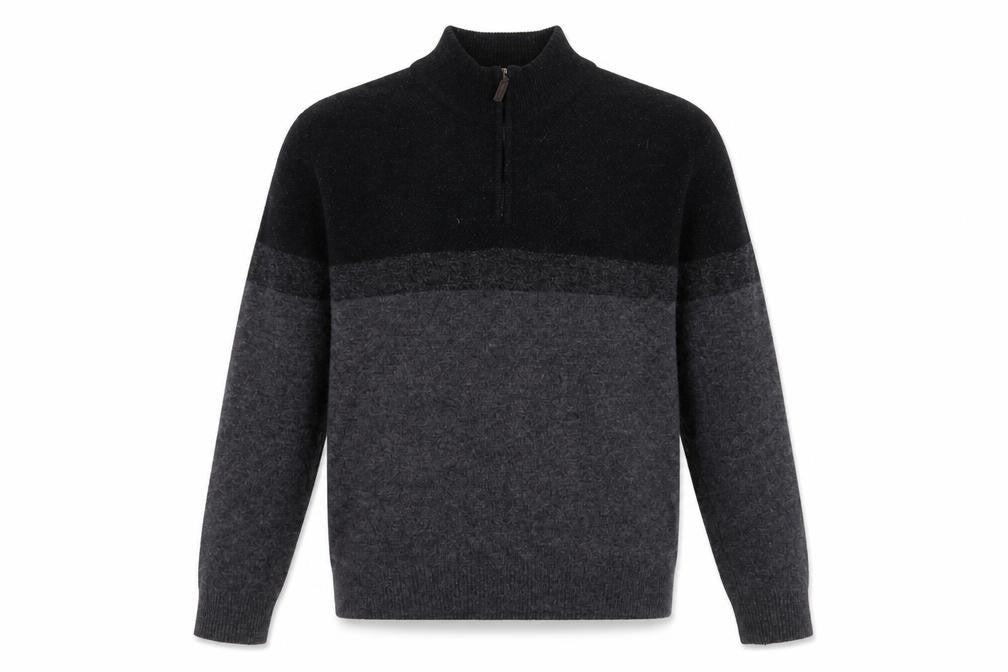 Marks and Spencer Men's Grey Wool Half Zip Jumper Medium