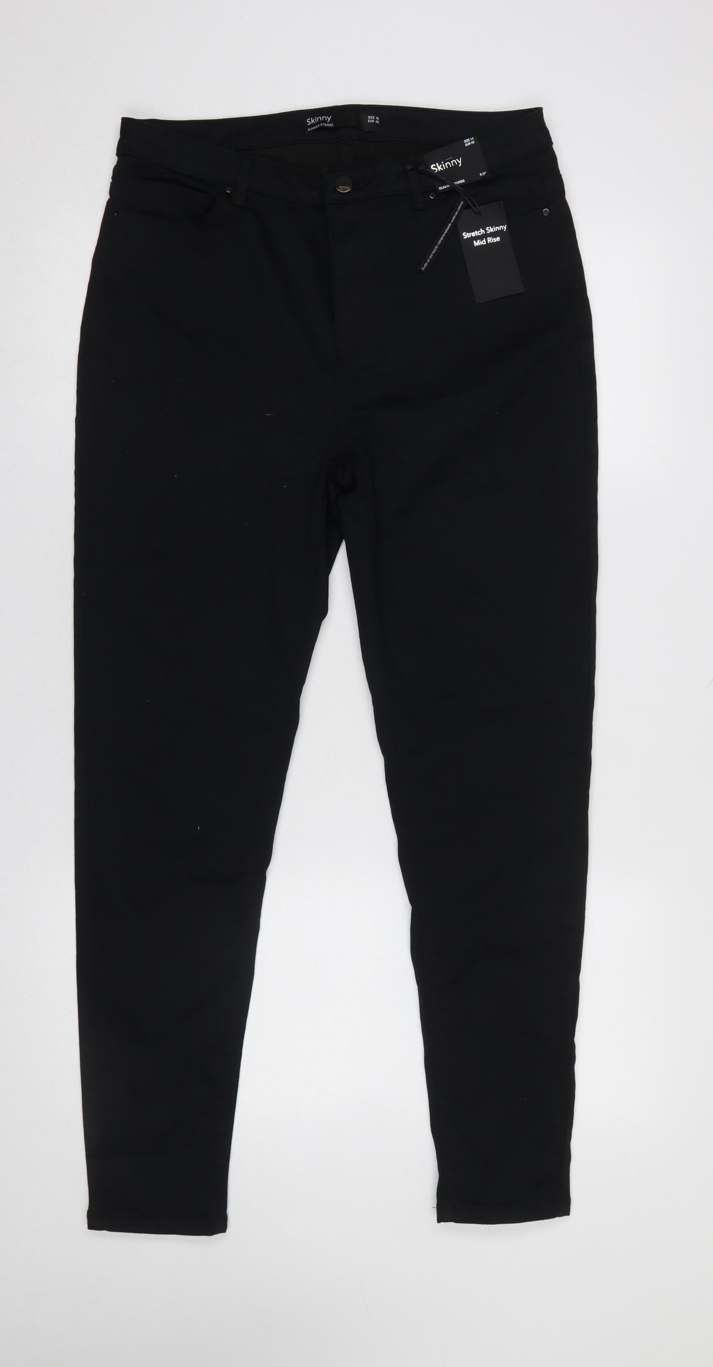 Dunnes Stores Women Black Size 14 Skinny Mid Rise Stretch Jeans