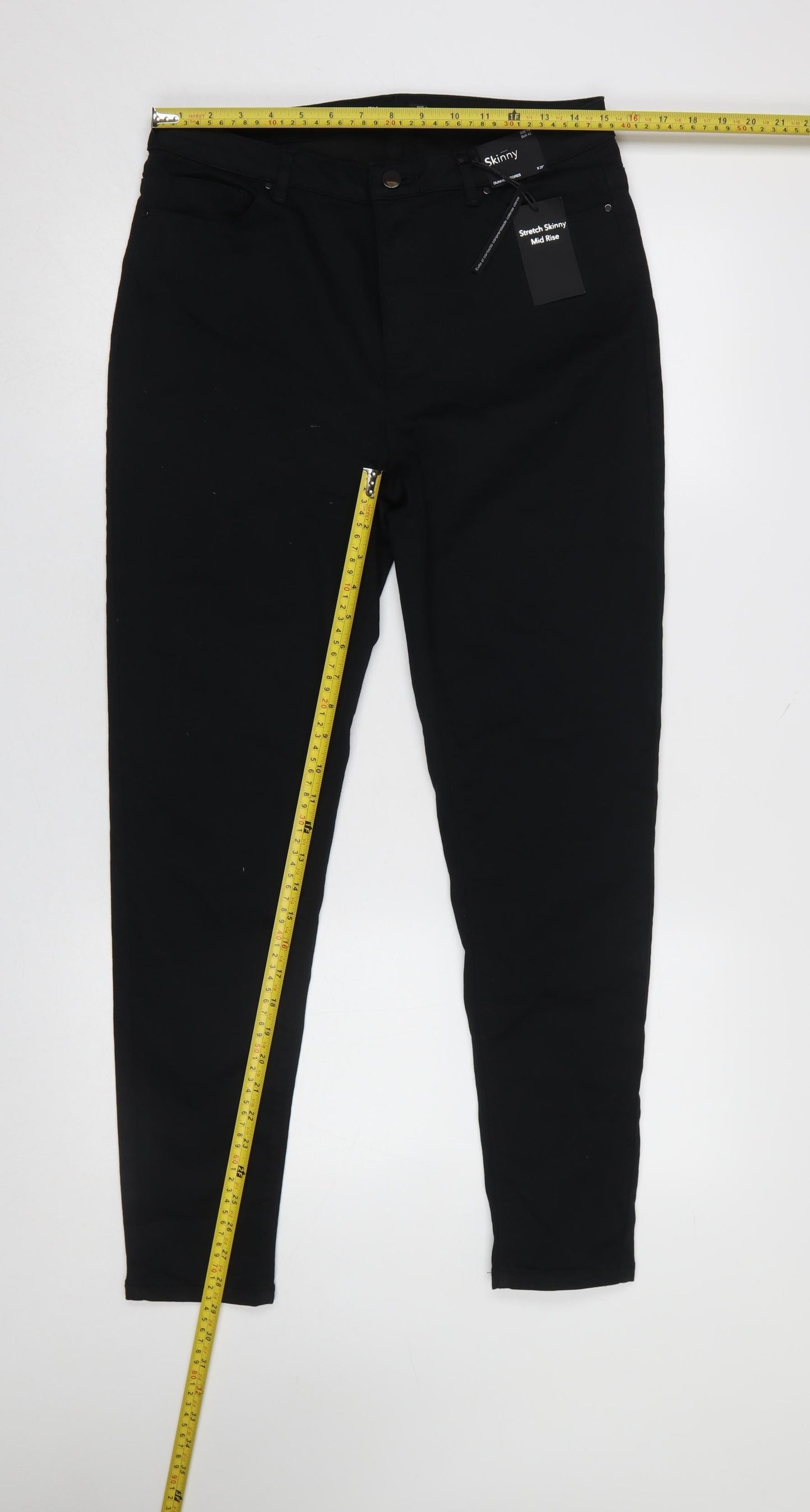 Dunnes Stores Women Black Size 14 Skinny Mid Rise Stretch Jeans