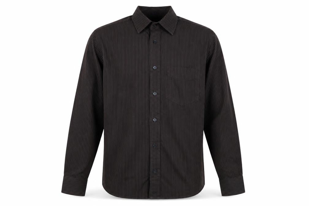 Gap Men's Brown Striped Cotton Long Sleeve Button-Up Shirt M