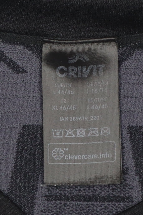 Crivit Women's Black Long Sleeve Seamless Performance Top Size 16/18