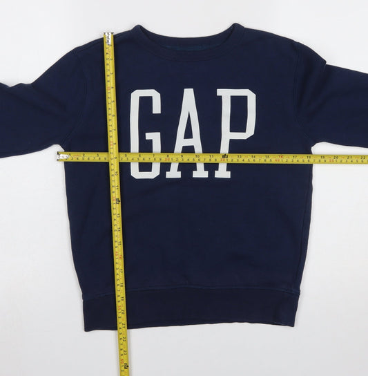 GAP Kids Girls Blue Logo Pullover Sweatshirt Size 10-11 Years