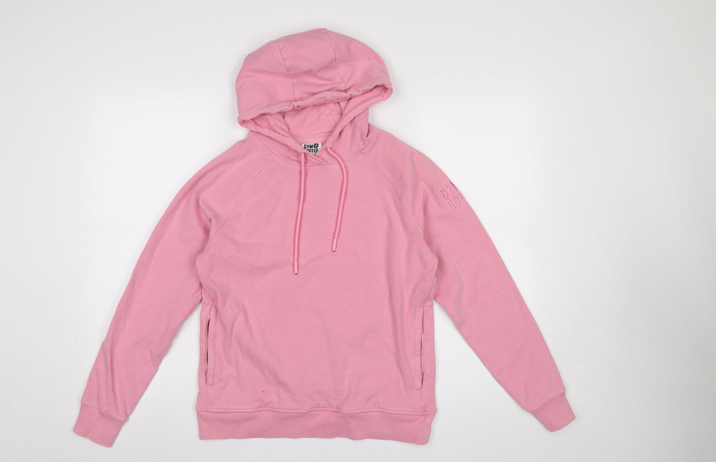 Gym+Coffee Women's Pink Rose Pullover Hoodie Size S Cotton Blend
