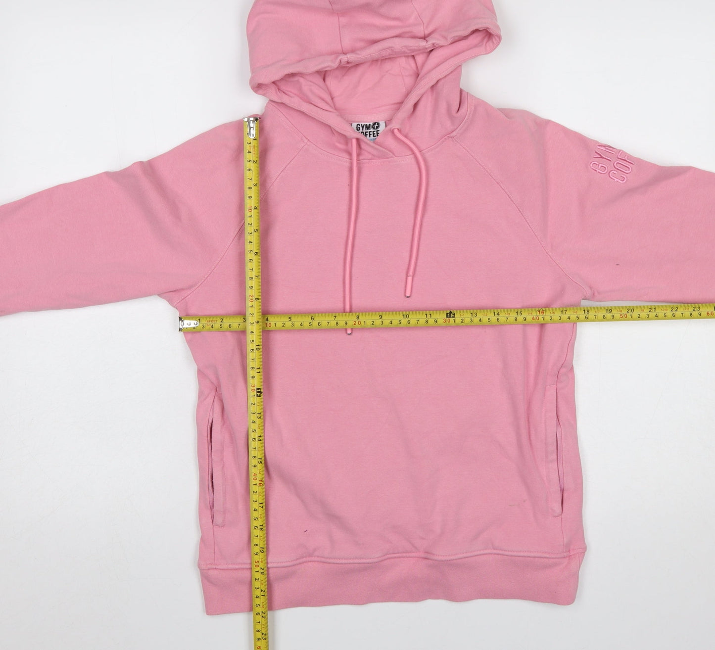 Gym+Coffee Women's Pink Rose Pullover Hoodie Size S Cotton Blend