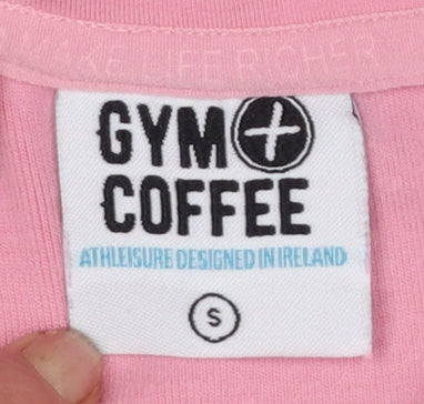 Gym+Coffee Women's Pink Rose Pullover Hoodie Size S Cotton Blend