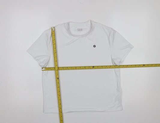 Gym+Coffee Women White S Short Sleeve Active T-Shirt