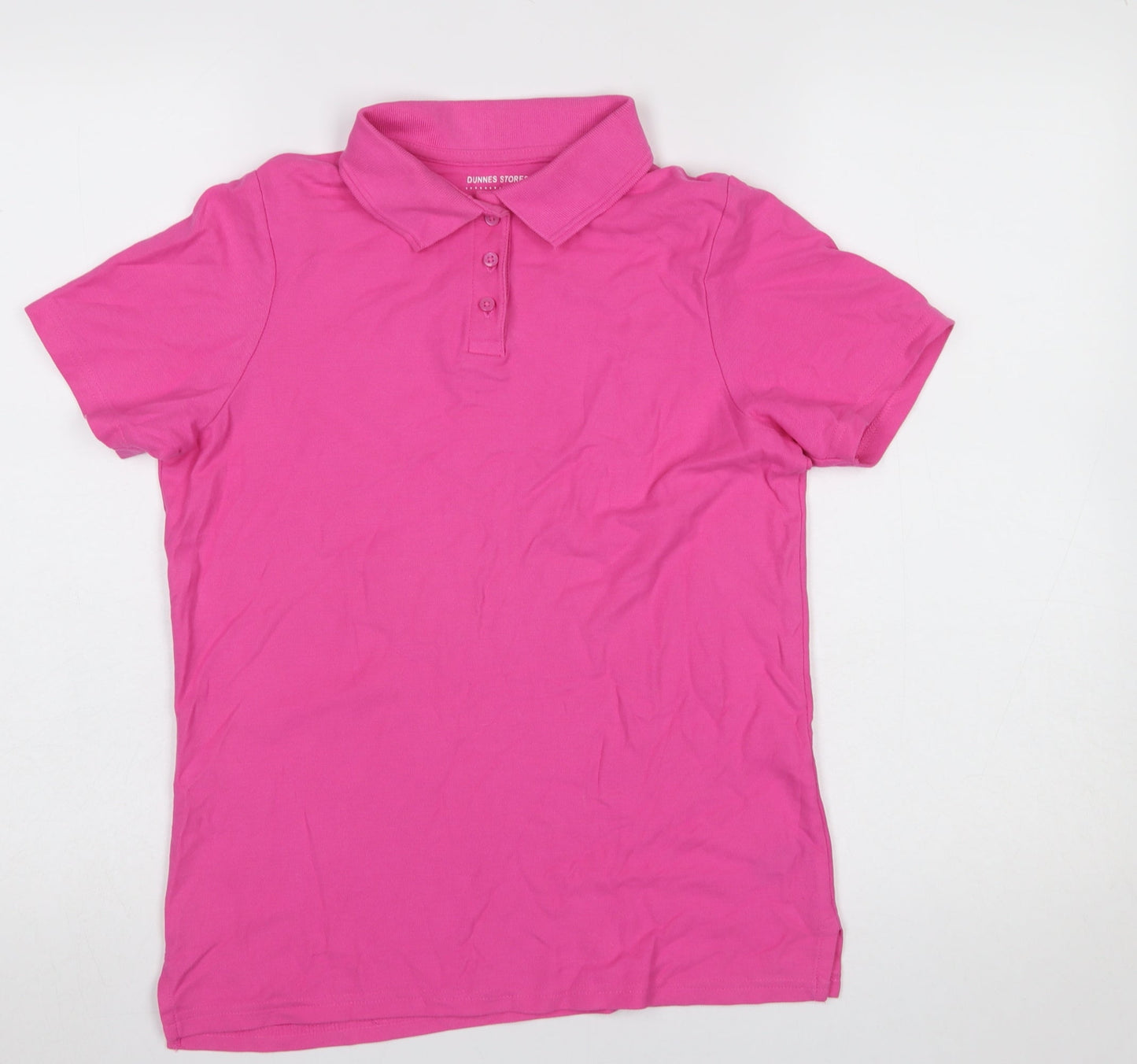 Dunnes Stores Women’s Pink Cotton Short Sleeve Polo Shirt Size S