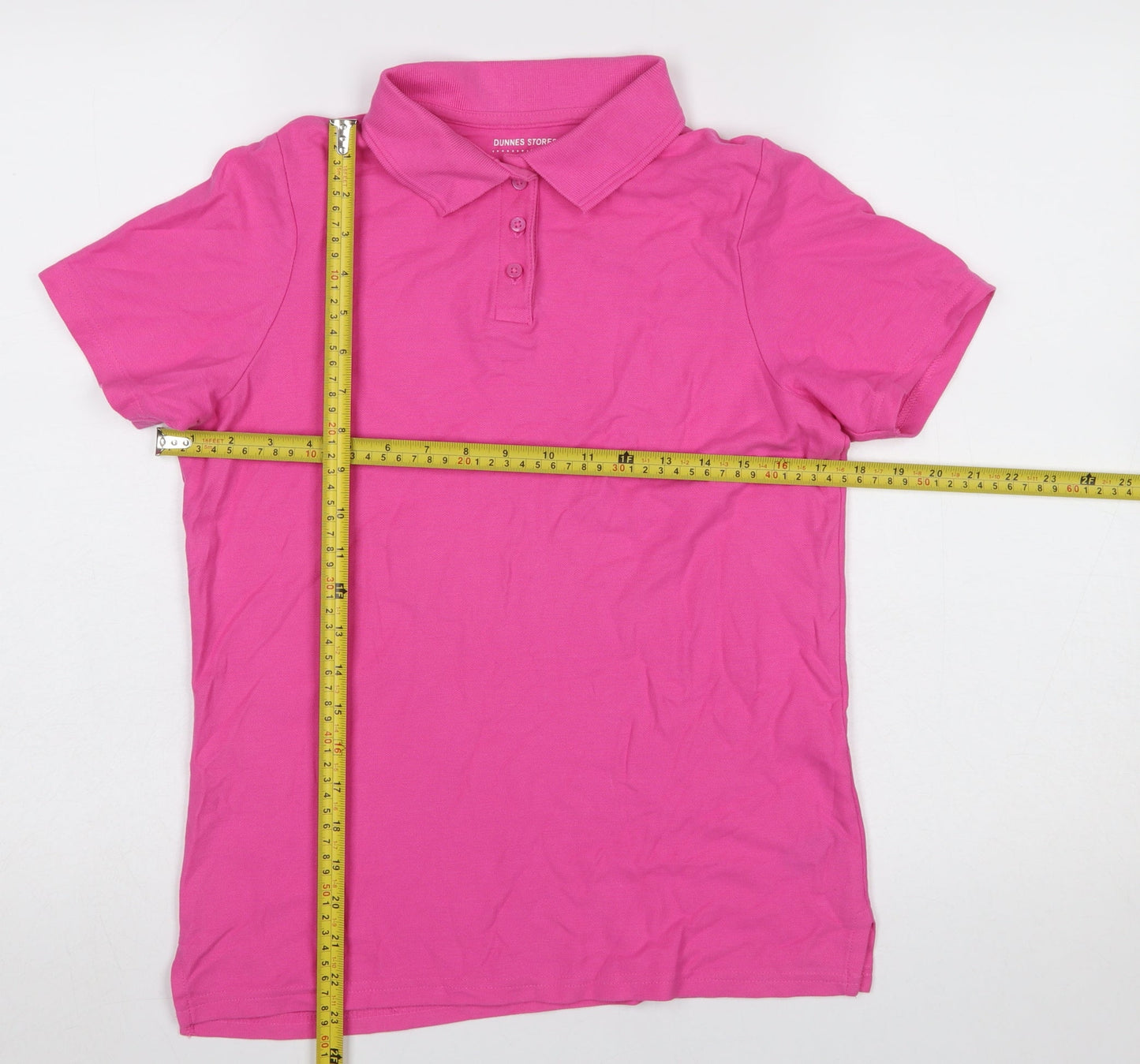 Dunnes Stores Women’s Pink Cotton Short Sleeve Polo Shirt Size S